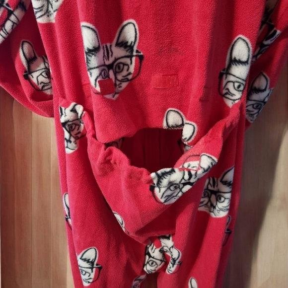 Kozies Fuschia Pink Ladues Footed Cat Fleece Onsie - Picture 5 of 13